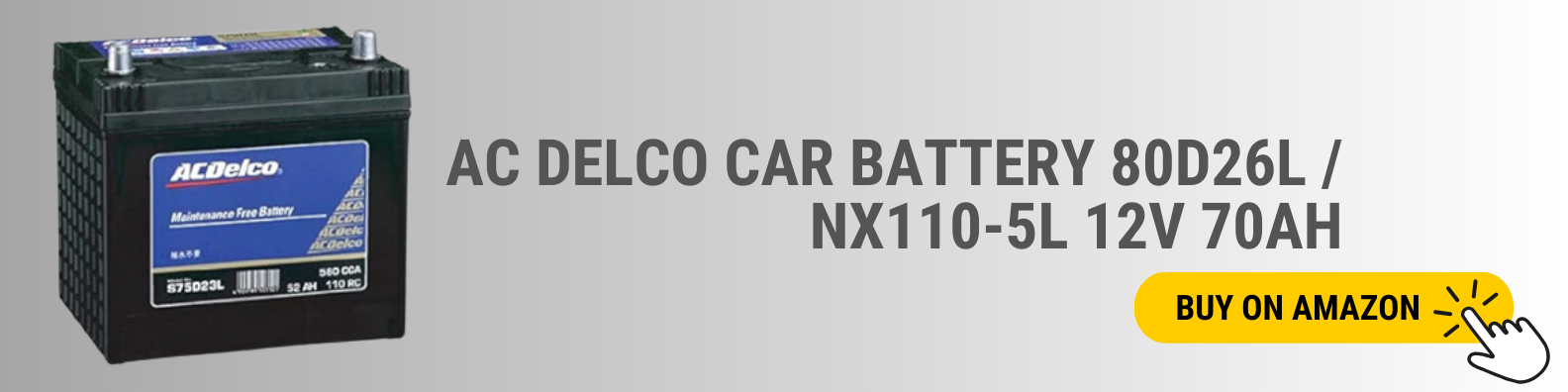 Ac Delco Car Battery 80D26L