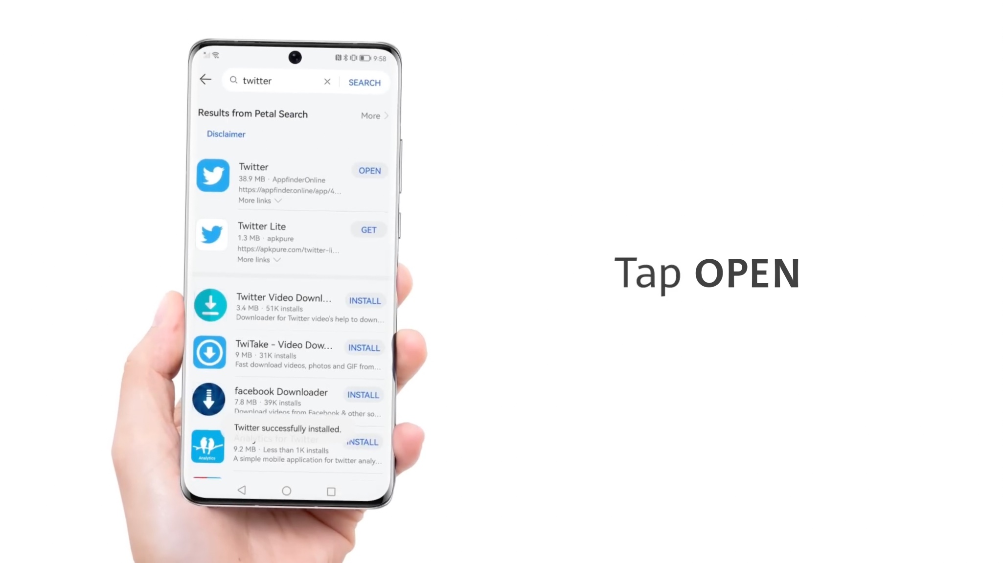 Download Apps from Huawei AppGallery tap-open-step-5