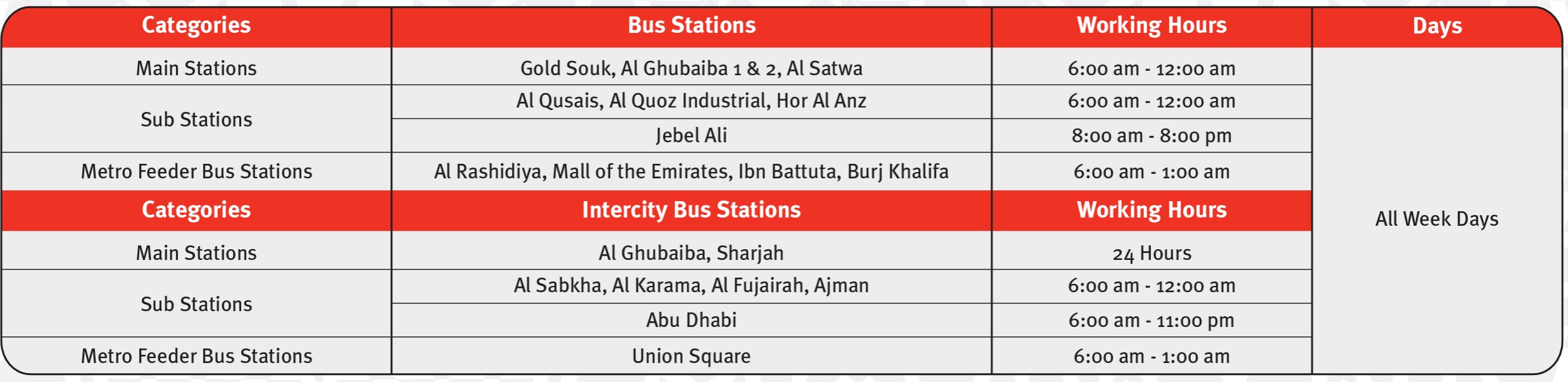 dubai bus timing during ramadan 2023