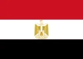 Flag of Egypt illustrating the country's diplomatic support for Saudi Arabia