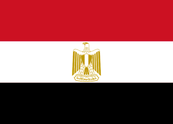 Flag of Egypt illustrating the country's diplomatic support for Saudi Arabia