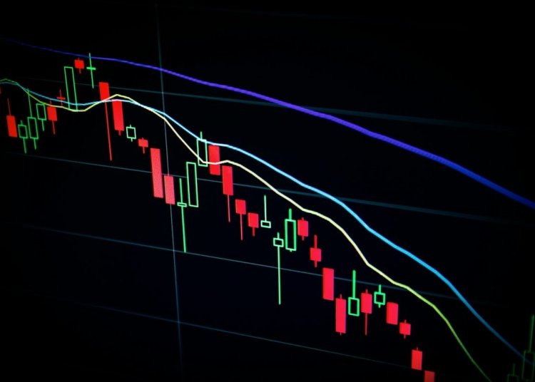 Financial stock market chart, illustrating Qatar Stock Exchange trading
