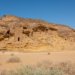 Actual Nabataean rock-cut tombs at Hegra in AlUla, Saudi Arabia, photographed in September 2025