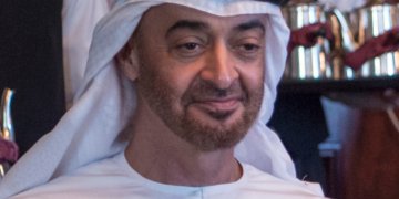 Archival 2017 photograph of UAE President Sheikh Mohamed bin Zayed Al Nahyan, not from the 2026 Macron meeting
