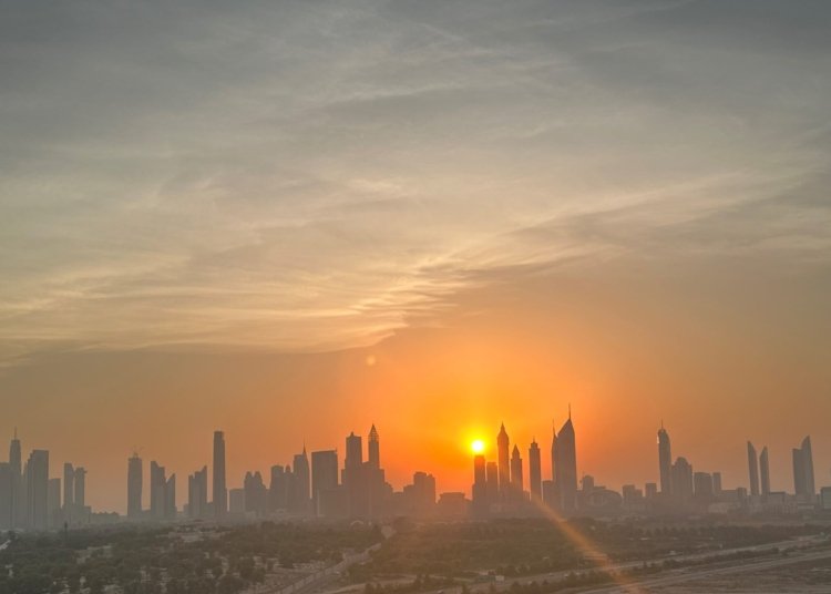 Authentic Dubai skyline at sunset with Burj Khalifa, illustrating the UAE travel planning checklist