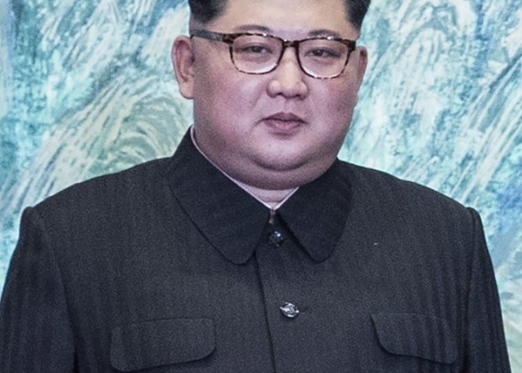 Archival 2018 portrait of North Korean leader Kim Jong Un at inter-Korean summit, not October 2026 exhibition