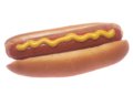 Illustrative hot dog with mustard, photographed by Renee Comet for the National Cancer Institute; not a recalled Kayem product