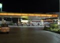 Petrol filling station in Karachi, Pakistan, photographed at night