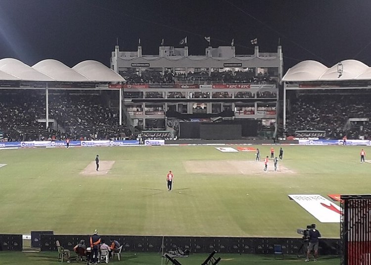 Pakistan versus England cricket match at National Stadium Karachi in September 2022; archival photograph, not today's Rawalpindi ODI