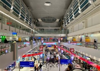 Passengers inside Dubai International Airport Terminal 3, illustrative archival photograph for UAE visa requirements