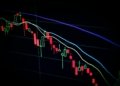 Stock market trading chart on a computer screen, illustrative image for Meta and Tesla stock news