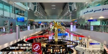 Dubai International Airport Terminal 3 interior, archival image illustrating Dubai visa status amendment procedures