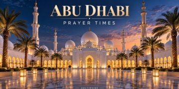 AI-generated abu dhabi themed mosque illustration for GulfInside prayer times