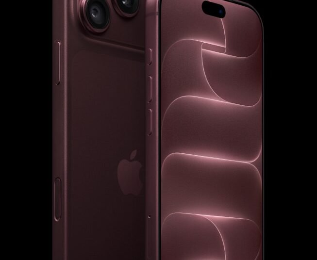 Official Apple image of iPhone 18 Pro and iPhone 18 Pro Max in burgundy