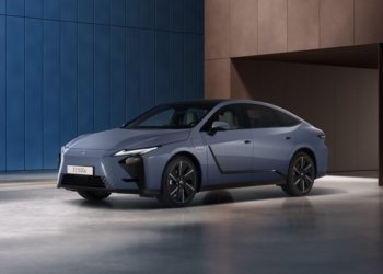 Lexus ES 500e electric sedan shown in an official Lexus press photograph