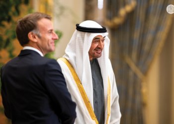 Emmanuel Macron and Sheikh Mohamed bin Zayed during the French President's official visit to the UAE