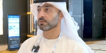 TDRA official Khalid Al Awadhi speaking at the 6G summit in Abu Dhabi
