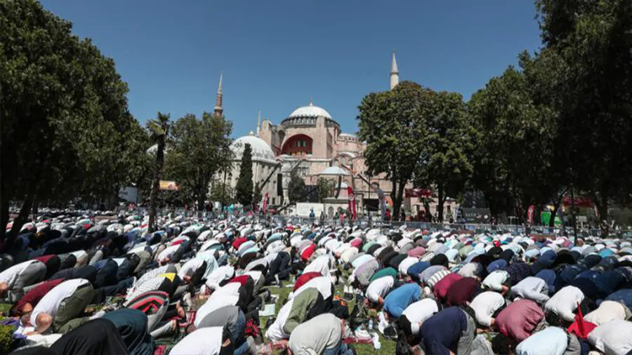 Friday prayers at the Hagia Sophia Mosque in Istanbul after 86 years