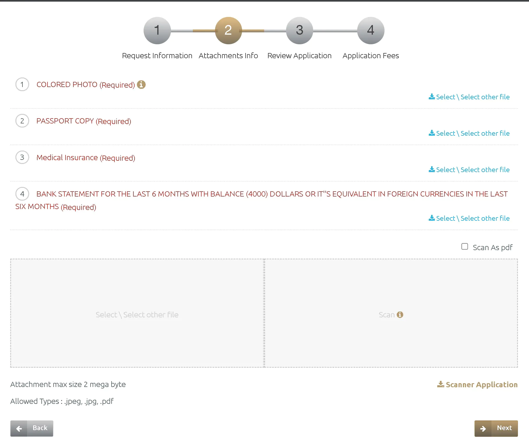 ICA Application form 