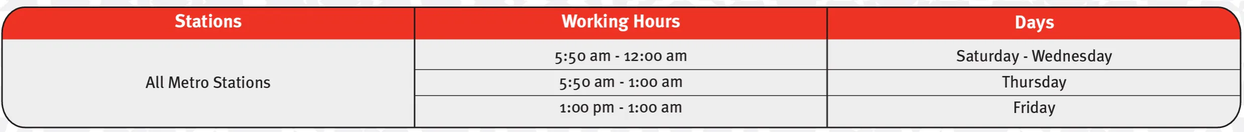 Dubai metro timing during ramadan 2023