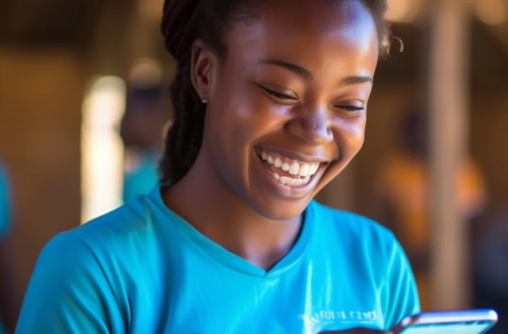 Volunteers coordinating a community event through a group text messaging platform